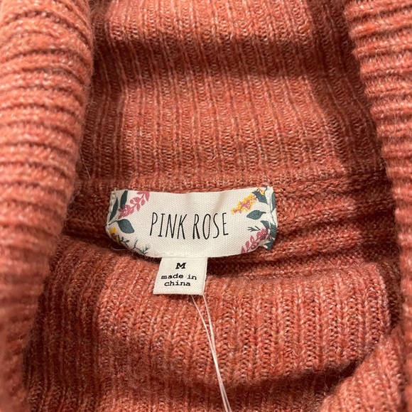 NWT Medium Pink Rose Brand Sweater. Color Soft Bronze - Picture 4 of 7